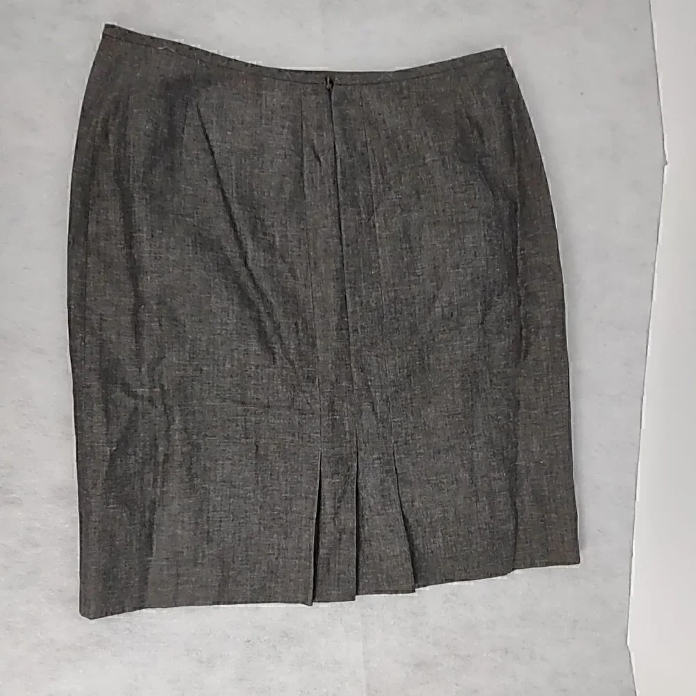 Gray Linen Polyester Blend Skirt Size 10P
